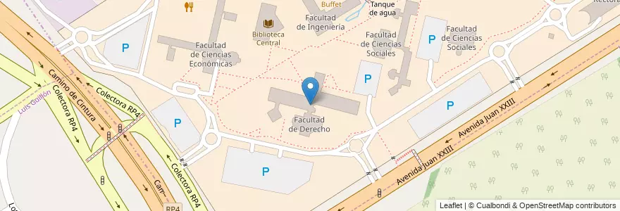Mapa de ubicacion de Facultad de Derecho en الأرجنتين, بوينس آيرس, Partido De Lomas De Zamora.