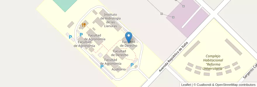 Mapa de ubicacion de Facultad de Derecho en Аргентина, Буэнос-Айрес, Partido De Azul.