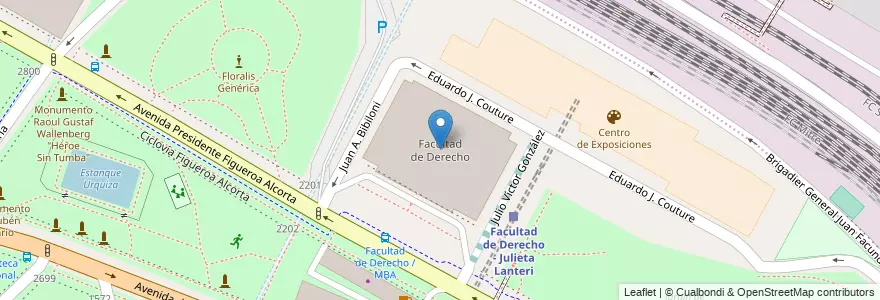 Mapa de ubicacion de Facultad de Derecho, Recoleta en アルゼンチン, Ciudad Autónoma De Buenos Aires, Comuna 2, ブエノスアイレス.