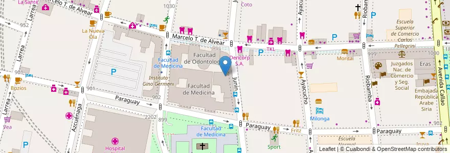 Mapa de ubicacion de Facultad de Farmacia y Bioquímica, Recoleta en Argentina, Ciudad Autónoma De Buenos Aires, Comuna 2, Buenos Aires.