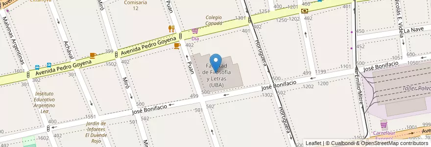 Mapa de ubicacion de Facultad de Filosofía y Letras (UBA), Caballito en Argentina, Autonomous City Of Buenos Aires, Comuna 7, Autonomous City Of Buenos Aires, Comuna 6.