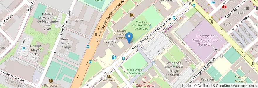 Mapa de ubicacion de Facultad de Filosofía en スペイン, カスティーリャ・イ・レオン州, サラマンカ, Campo De Salamanca, サラマンカ.