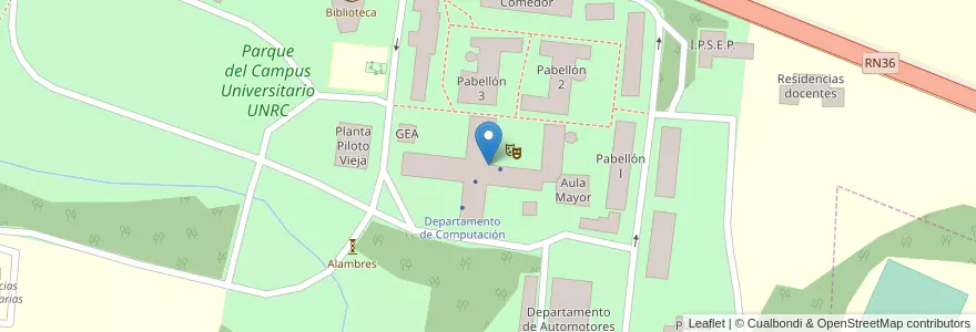Mapa de ubicacion de Facultad de Ingeniería, Economica, Humanas y Exactas en Argentina, Córdoba, Departamento Río Cuarto, Pedanía Río Cuarto, Municipio De Las Higueras, Las Higueras.