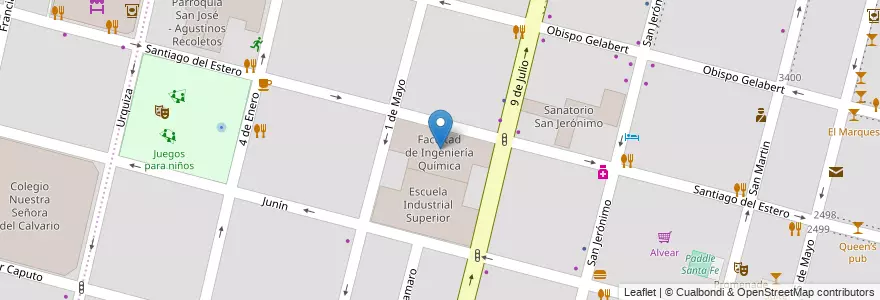 Mapa de ubicacion de Facultad de Ingeniería Química en الأرجنتين, سانتا في, إدارة العاصمة, سانتا في العاصمة, سانتا في.
