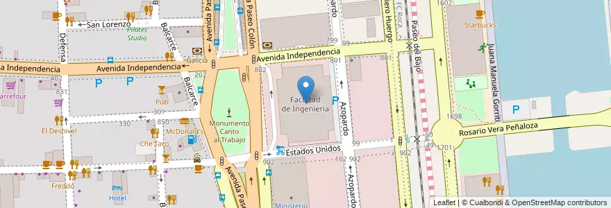Mapa de ubicacion de Facultad de Ingeniería, San Telmo en Argentinië, Ciudad Autónoma De Buenos Aires, Comuna 1, Buenos Aires.