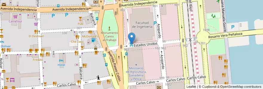 Mapa de ubicacion de Facultad de Ingeniería, San Telmo en Argentine, Ciudad Autónoma De Buenos Aires, Comuna 1, Buenos Aires.