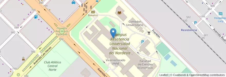 Mapa de ubicacion de Facultad de Ingeniería UNNE en Argentina, Chaco, Departamento San Fernando, Resistencia, Resistencia.