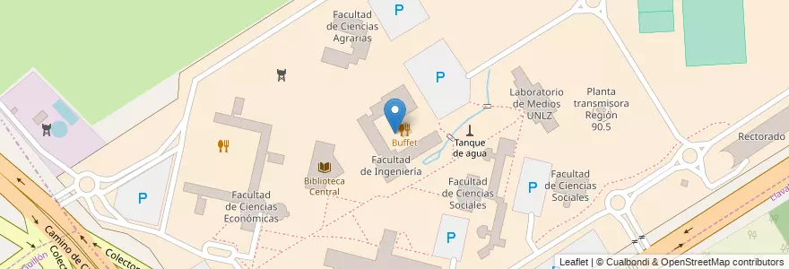 Mapa de ubicacion de Facultad de Ingeniería en アルゼンチン, ブエノスアイレス州, Partido De Lomas De Zamora.