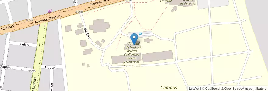 Mapa de ubicacion de Facultad de Medicina en アルゼンチン, コリエンテス州, Departamento Capital, Corrientes, Corrientes.