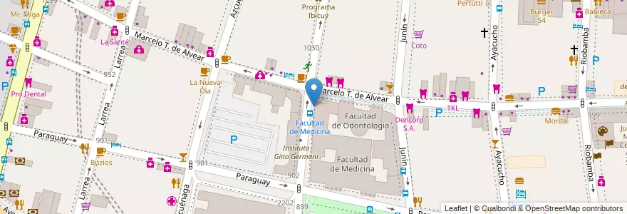Mapa de ubicacion de Facultad de Medicina, Recoleta en 阿根廷, Ciudad Autónoma De Buenos Aires, Comuna 2, 布宜诺斯艾利斯.