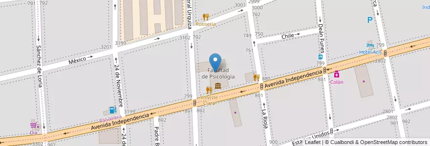 Mapa de ubicacion de Facultad de Psicología, Balvanera en Argentina, Ciudad Autónoma De Buenos Aires, Comuna 3, Buenos Aires.