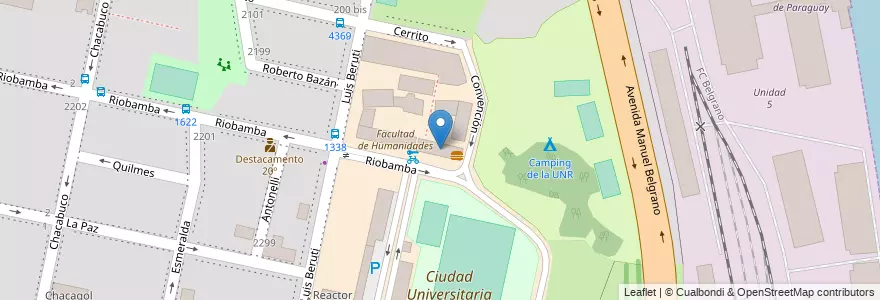 Mapa de ubicacion de Facultad de Psicología en Аргентина, Санта-Фе, Departamento Rosario, Municipio De Rosario, Росарио.