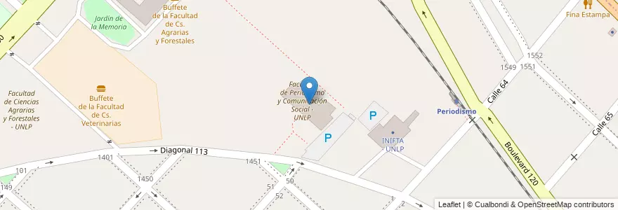 Mapa de ubicacion de Facultad Periodismo y comunicación Social | UNLP, Casco Urbano en Argentine, Province De Buenos Aires, Partido De La Plata, La Plata.