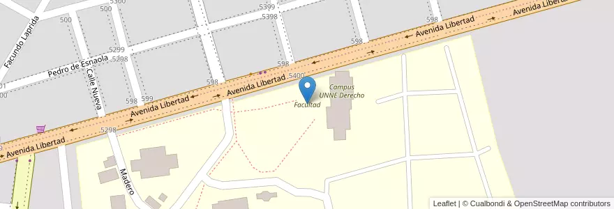 Mapa de ubicacion de Facultad en Аргентина, Корриентес, Departamento Capital, Corrientes, Corrientes.
