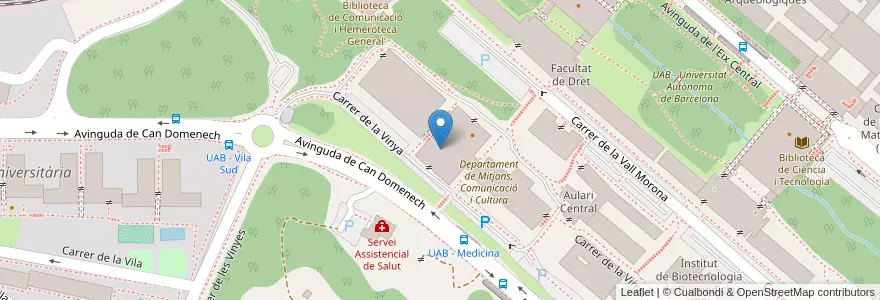 Mapa de ubicacion de Facultat de Ciències de la Comunicació en İspanya, Catalunya, Barcelona, Vallès Occidental, Cerdanyola Del Vallès.
