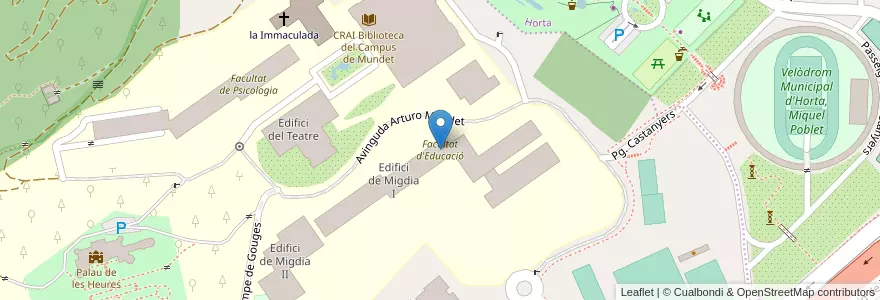 Mapa de ubicacion de Facultat d'Educació en Espanha, Catalunha, Barcelona, Barcelonès, Barcelona.