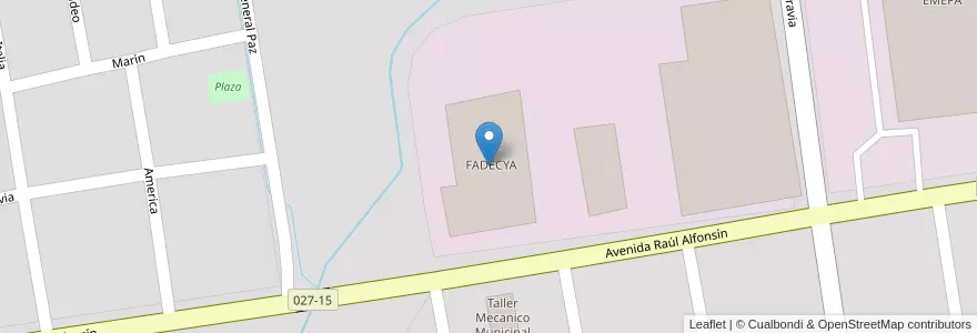 Mapa de ubicacion de FADECYA en アルゼンチン, ブエノスアイレス州, Partido De Chascomús, Chascomús.