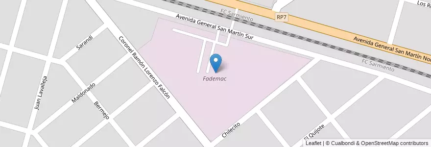 Mapa de ubicacion de Fademac en الأرجنتين, بوينس آيرس, Partido De Moreno, Francisco Álvarez.