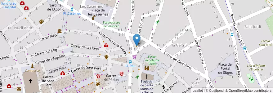 Mapa de ubicacion de Faixero en اسپانیا, Catalunya, Barcelona, Garraf, Vilanova I La Geltrú.