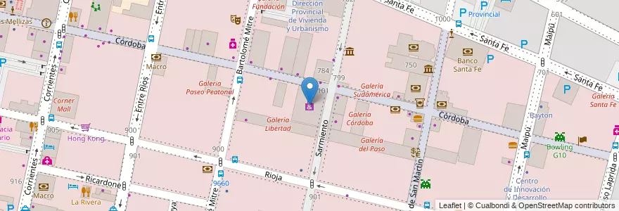 Mapa de ubicacion de Falabella en Аргентина, Санта-Фе, Departamento Rosario, Municipio De Rosario, Росарио.