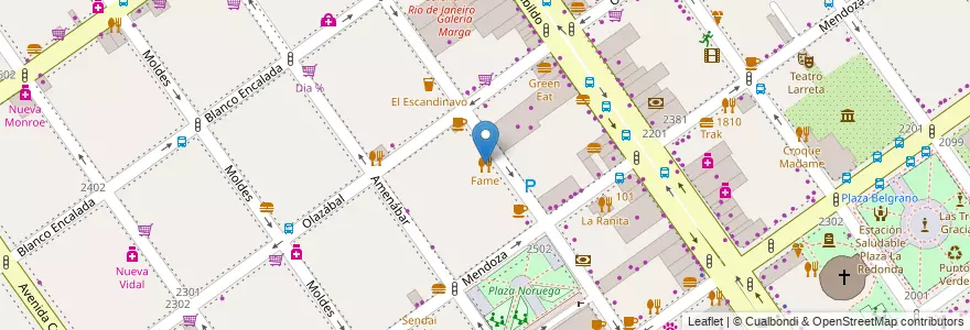 Mapa de ubicacion de Fame, Belgrano en アルゼンチン, Ciudad Autónoma De Buenos Aires, ブエノスアイレス, Comuna 13.