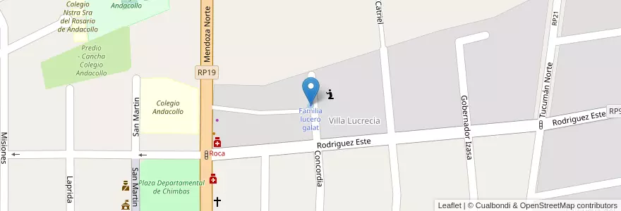 Mapa de ubicacion de Familia lucero galat en 阿根廷, San Juan, 智利, Chimbas.