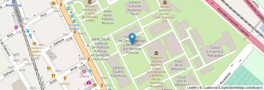Mapa de ubicacion de Familiares de Desaparecidos y Detenidos por Razones Politicas, Nuñez en アルゼンチン, Ciudad Autónoma De Buenos Aires, ブエノスアイレス, Comuna 13.