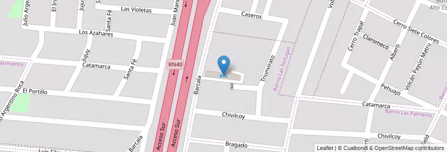 Mapa de ubicacion de Family Inn en アルゼンチン, チリ, メンドーサ州, Godoy Cruz, Departamento Godoy Cruz, Distrito Las Tortugas.