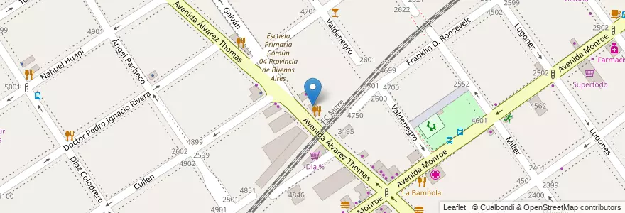 Mapa de ubicacion de Fanfarra, Villa Urquiza en アルゼンチン, Ciudad Autónoma De Buenos Aires, Comuna 12, ブエノスアイレス.