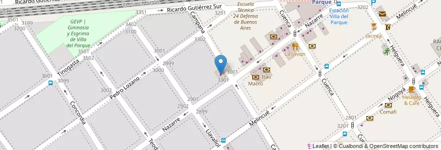 Mapa de ubicacion de Fantasia, Villa del Parque en Argentine, Ciudad Autónoma De Buenos Aires, Buenos Aires, Comuna 11.