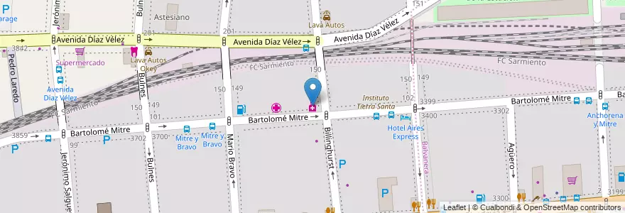 Mapa de ubicacion de Faraday, Almagro en Аргентина, Буэнос-Айрес, Comuna 5, Буэнос-Айрес.