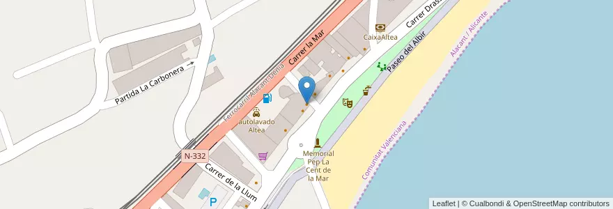Mapa de ubicacion de Fare en スペイン, バレンシア州, Alacant / Alicante, La Marina Baixa, Altea.