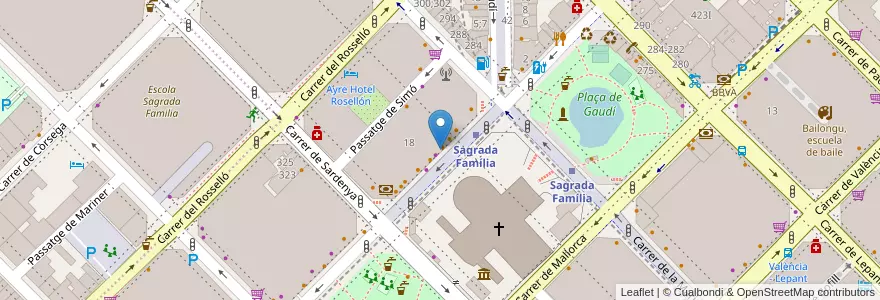 Mapa de ubicacion de Farggi en 스페인, Catalunya, Barcelona, Barcelonès, 바르셀로나.
