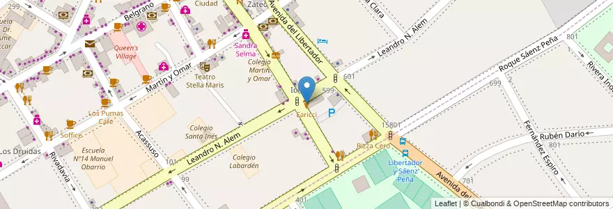 Mapa de ubicacion de Faricci en Argentinië, Buenos Aires, Partido De San Isidro, San Isidro.