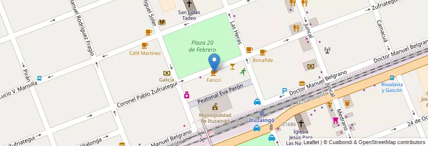 Mapa de ubicacion de Faricci en Arjantin, Buenos Aires, Partido De Ituzaingó, Ituzaingó.