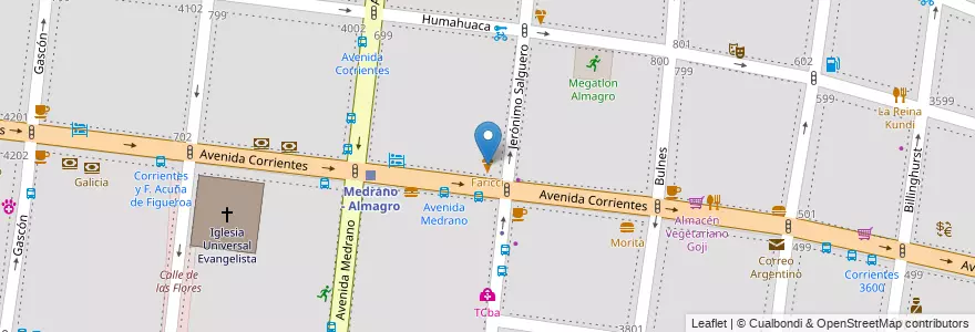 Mapa de ubicacion de Faricci, Almagro en Аргентина, Буэнос-Айрес, Comuna 5, Буэнос-Айрес.