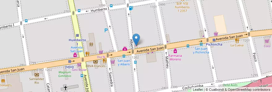 Mapa de ubicacion de Faricci, San Cristobal en Argentina, Ciudad Autónoma De Buenos Aires, Comuna 3, Buenos Aires.