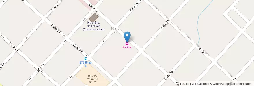 Mapa de ubicacion de Fariña, Altos de San Lorenzo en آرژانتین, استان بوئنوس آیرس, Partido De La Plata, Altos De San Lorenzo.