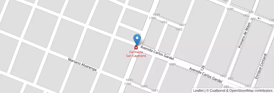 Mapa de ubicacion de Farm. San Cayetano en アルゼンチン, チャコ州, Departamento Comandante Fernández, Municipio De Presidencia Roque Sáenz Peña, Presidencia Roque Sáenz Peña.