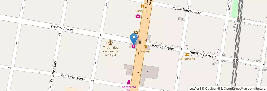 Mapa de ubicacion de Farma 24 en 阿根廷, 布宜诺斯艾利斯省, Partido De Lomas De Zamora, Banfield.