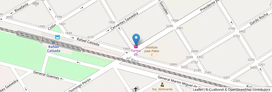 Mapa de ubicacion de Farma 24 en Argentinië, Buenos Aires, Partido De Almirante Brown, Rafael Calzada.