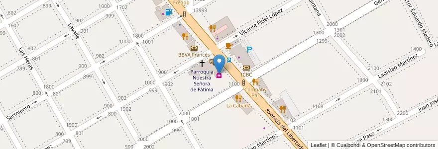 Mapa de ubicacion de Farma 35 en Arjantin, Buenos Aires, Partido De San Isidro, Martínez.