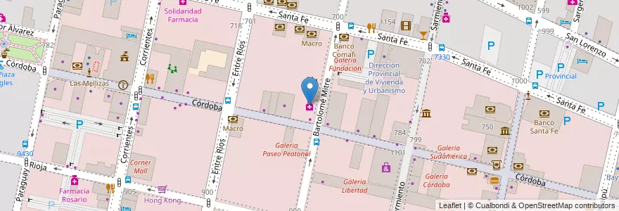 Mapa de ubicacion de Farma & Cia en アルゼンチン, サンタフェ州, Departamento Rosario, Municipio De Rosario, ロサリオ.