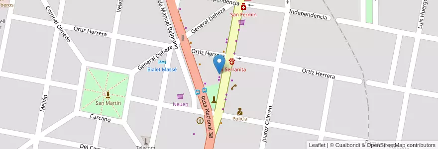 Mapa de ubicacion de Farma Ser en Argentina, Córdoba, Departamento Punilla, Pedanía Rosario, Municipio De Bialet Massé, Bialet Massé.
