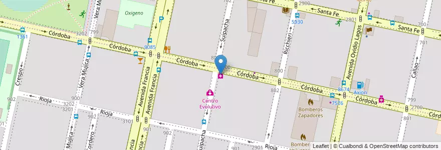 Mapa de ubicacion de Farma Shop en Argentine, Santa Fe, Departamento Rosario, Municipio De Rosario, Rosario.