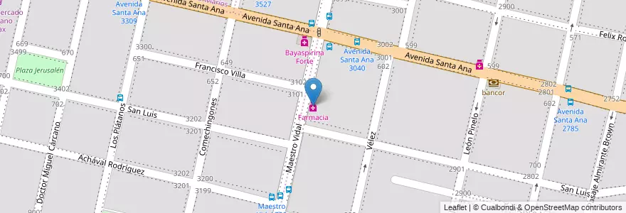 Mapa de ubicacion de Farmacia en Argentina, Córdoba, Departamento Capital, Pedanía Capital, Cordoba, Municipio De Córdoba.