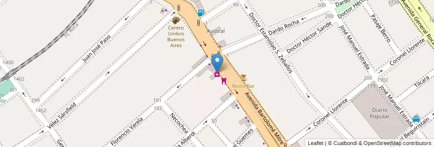Mapa de ubicacion de Farmacia en 아르헨티나, 부에노스아이레스주, Partido De Avellaneda, Avellaneda.