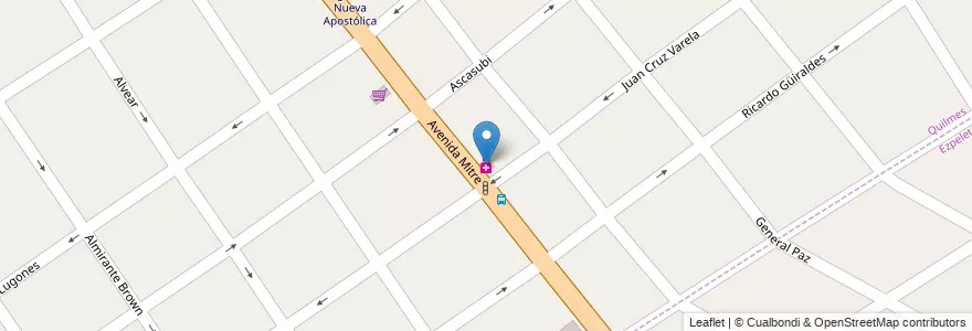 Mapa de ubicacion de Farmacia en Argentinien, Provinz Buenos Aires, Partido De Quilmes, Quilmes.