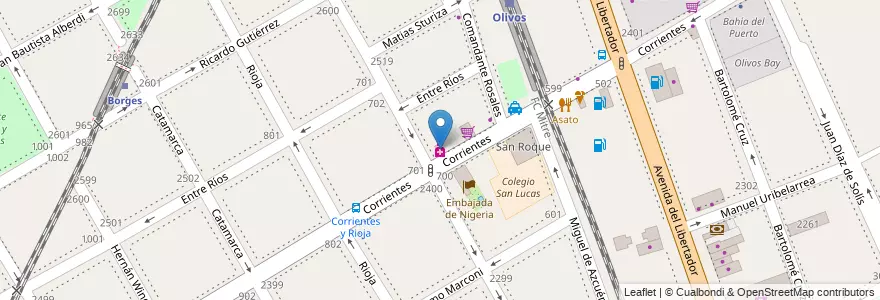 Mapa de ubicacion de Farmacia en Argentina, Buenos Aires, Partido De Vicente López, Vicente López.