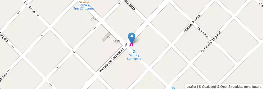 Mapa de ubicacion de Farmacia en Argentina, Buenos Aires, Partido De Avellaneda, Gerli.